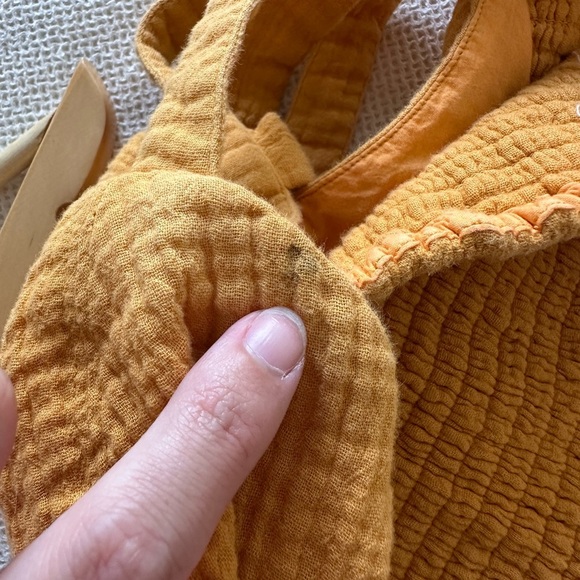 Anthropologie Yellow Smocked Tie-Back Top - Picture 10 of 10